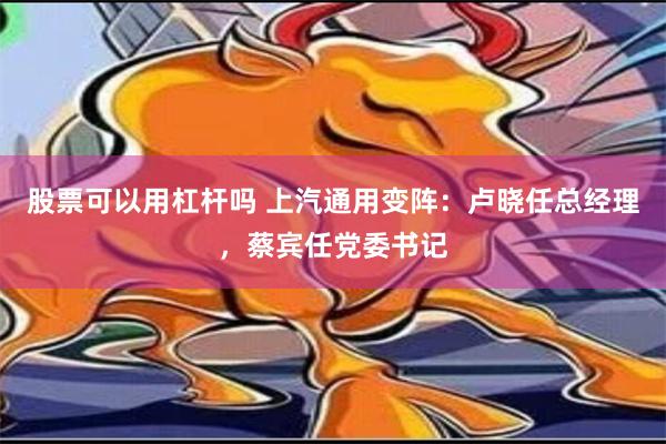 股票可以用杠杆吗 上汽通用变阵：卢晓任总经理，蔡宾任党委书记