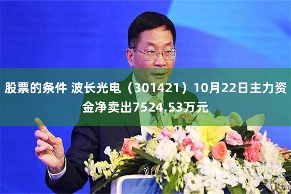 股票的条件 波长光电（301421）10月22日主力资金净卖出7524.53万元