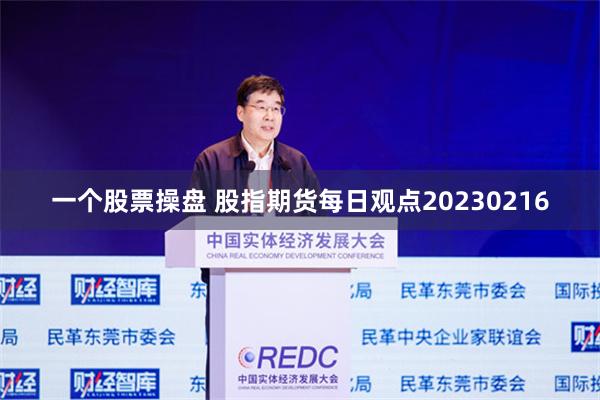 一个股票操盘 股指期货每日观点20230216