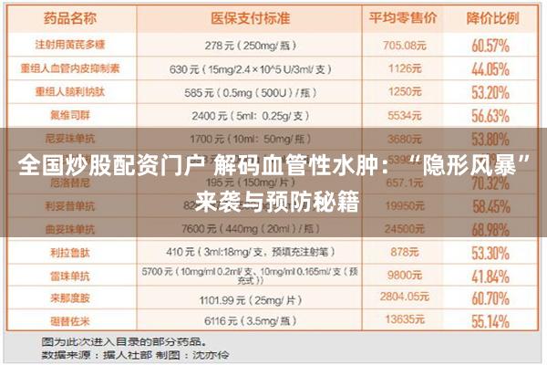 全国炒股配资门户 解码血管性水肿：“隐形风暴” 来袭与预防秘籍