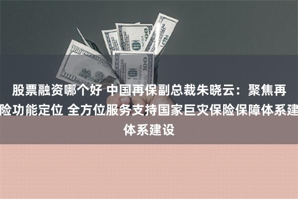 股票融资哪个好 中国再保副总裁朱晓云：聚焦再保险功能定位 全方位服务支持国家巨灾保险保障体系建设